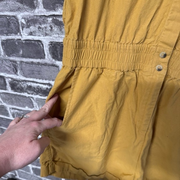 ba&sh Cecile Ruffle Sleeve Romper Playsuit Jumpsuit in Yellow Ochre - Picture 9 of 16